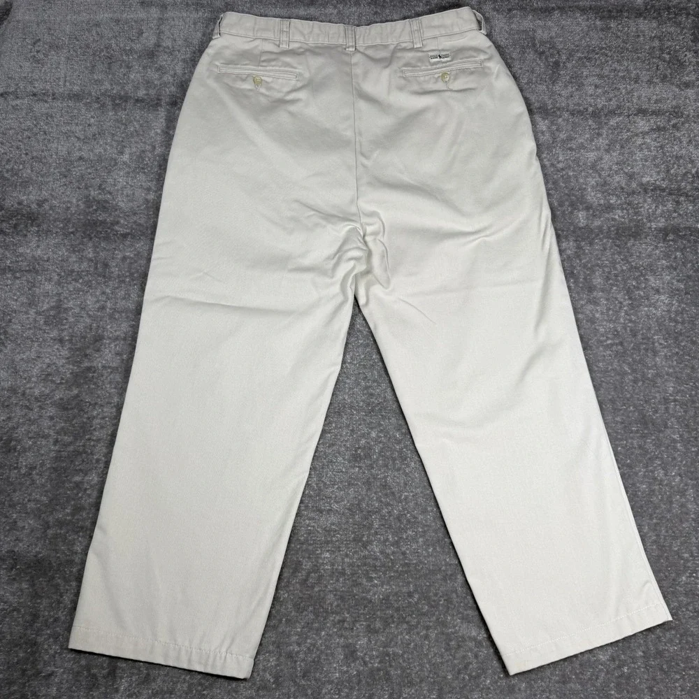 Polo Ralph Lauren Pants Men's 35x29 Beige‎ Straight Leg Pleated Front Baggy Prep